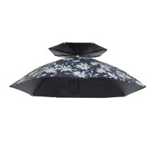 Outdoor Head Umbrella Hat, Umbrella Caps Rain Sun Protections with Head Band Lily vinyl
