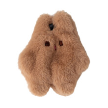 Fashion Rabbit Furry Wallet for Women Plush Coin Pouches with Card Organized Coffee color