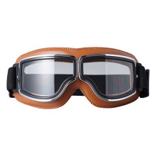 Padded Frame Eyewears Glasses Eye Cover for Motorcycle Travel and Brown leather transp