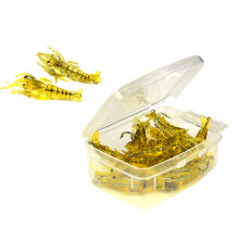 10Pcs Simulation Luminous Baits Soft Prawn Fishing Lures, Shrimp Fishing Light yellow