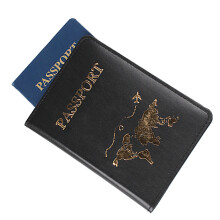Passport Holder Travel Wallet Case Organisers for Card PU Leather Passport Cover Black