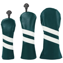 3Pcs Waterproofs Golfs Headcover PU Leather Golfs Club Head Cover Golfs Dark green