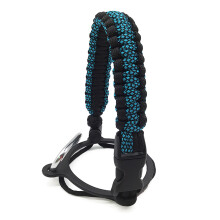 Safety Handle Carabiner Insulated Bottle Handle Wide Mouths Bottle Black and blue grid