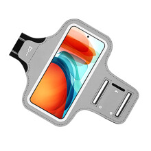 Sweatproof Phone Holder Running Armband Watertight Arm band Belt with Key Silver gray