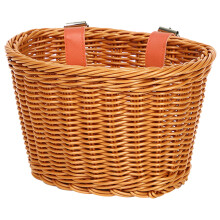 Childrens Bicycles Front Basket Wovens Plastic Bikes Baskets with Adjust able Belt Coffee