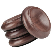 Solid Wood Furniture and Piano Foot Pads Cups Set of 4 with Centered Seat Black W alnut