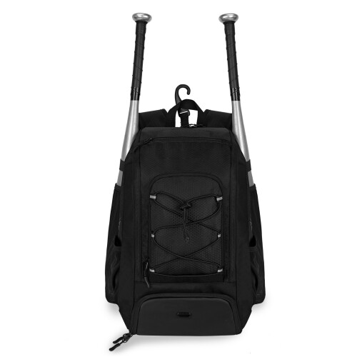 Softball Equipment Backpack for Team Training Carry and Bats Black