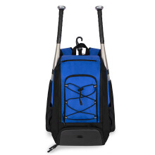 Softball Bat Backpack for Ballpark Travel and Cleat Separation Blue