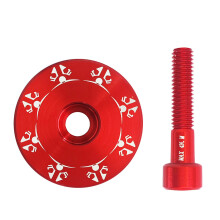 Bike Stem Top Cap 31.8 mm Metal Steerer Cover for Front End Headset Cover Red