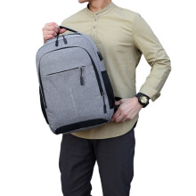 Splashproof Work Travel College Pack Business Backpack Leisure Travel Daybag Light grey