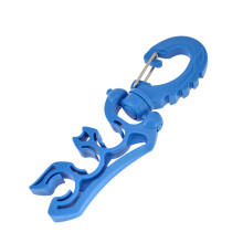 Scubas Diving Hose Holder Clip Diving Double BCD Hose Clip with Hook Buckle Blue