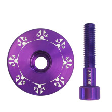 Mountain Bike Stem Top Cap 31.8 mm Metal Steerer Cover Bicycles Steerer Top Cap Purple