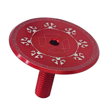 Stem Replacement Cap 31.8 mm Aluminum Top Piece with Center Bolt Red