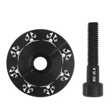 Bike Steerer Top Cap 31.8 mm Metal Stem Cover Mountain Bike Headset Top Cap Black