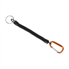5Pcs Coiled Fishing Lanyards with Carabiner Coiled Tethers Secure Tackle Tool Orange