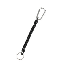 5Pcs Retractables Coiled Fishing Lanyards with Carabiner Fishing Equipment Part White