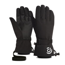 Winter NonSlip Ski Gloves Windproof Warm Gloves for Men and Women Enduring S Black