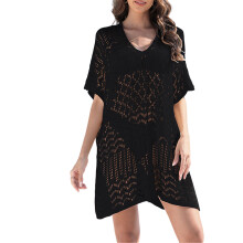 Crochet Beach Coverup Dress Women Bathing Suit Coverup Black