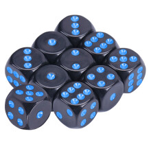 Rounds Corner 16mm Dices Cubes Number Dots Acrylic 6 Sided Educational Dices Blue