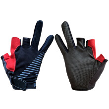 3 Fingerless Fishing Gloves Breathable Quick Drying Nonslip Fishing Gloves Black