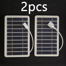 2-pack draagbaar zonnepaneel 5V 2W USB-uitgang Lichtgewicht rechthoekige zonne-energieoplader voor buiten kamperen Hik