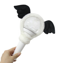 Plush Cover for Light Stick Lamp Stick Cartoon Ear Cover for Cheer Stick black angel