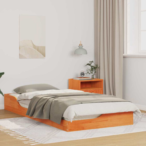VidaXL vidaXL Bed Frame Wax Brown 90 x 200 cm Solid Pine Wood