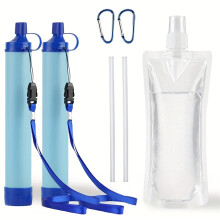 (7 in 1) Pailles de Filtration d'eau portables pour les Situations d'urgence, un ensemble conçu pour les activités de plein air
