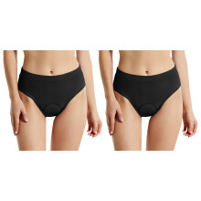 Women's Liner Cycling Underwear 2 Pack, Fast Dry Brief Shape Black European and America