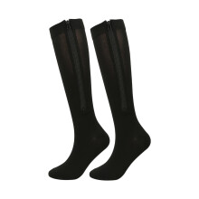 Adult Support Hosiery Stretch Fabric Compressing Socks for Travel Walking Black L/XL