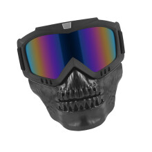 Motorcycle Eye Cover Full Face Mask with Detachable Lower Guard for Outdoor Colorful film