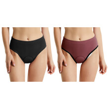 Women's High Waist Bike Underpants 2 Pack, Breathable Padded Briefs 2 3