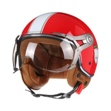 Light Weight Breathable ABS Shell Helmet with Built in Windproof Goggles Red XL