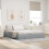 VidaXL vidaXL Storage Bed with Headboard Light Grey 180 x 200 cm Fabric 1