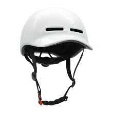 City Bike Helmet for Adults with Front Brim and Chin Lock Part White