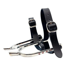 Crystal Trim Horse Riding Spur for Horse Use with Stable Fit Control Silver