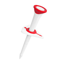 Height Adjustable Golf Ball Tees With Built In Aiming Guide Plastic Golf Tees Red