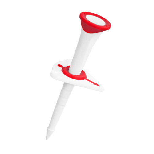 Height Adjustable Golf Ball Tees With Built In Aiming Guide Plastic Golf Tees Red