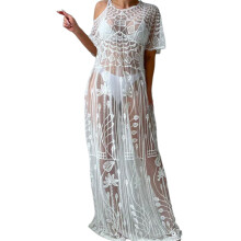 Swimsuit Cover Up Women Lace Beach Swimwear Cover up Bathing Suit Cover Up White