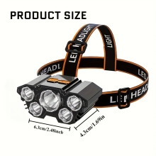 1 luz de emergencia ultrabrillante de 5 LED con carga USB, batería 14500, faro ABS portátil adecuado para acampar,