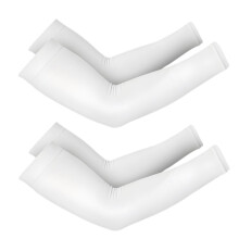 (White, 2 Pairs) 2 paar verkoelende ijs-armmouwen, premium ademende compressie-armmouwen, zijn geschikt voor zowel mannen als vrouwen