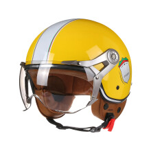 Headgear with Built in Windproof Goggles For Men Women Daily Cycling Scooter Yellow M