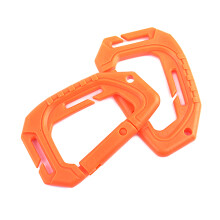 2Pcs Carabiner Hangings Keychains Hook Backpacks Hangings Buckle Plastic Orange color