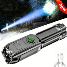 (800mAh) Linterna de mano recargable por USB superbrillante, perfecta para acampar, hacer mochileros y hacer senderismo, IPX4, 1