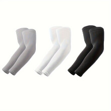 (1 Black 1 White 1 Gray) Manchons de bras de refroidissement |Tissu élastique respirant à séchage rapide, sports d'été et cyclisme