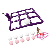 Family Pool Toss Game with Floating PVC Board for Backyard Gatherings Purple