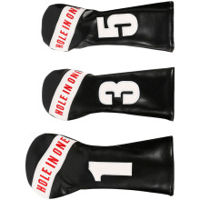 3Pcs Number Pattern PU Leather Golfs Club Head Cover Fairway Golfs Club Headcover Black