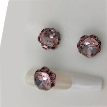 3PCS 3D Nail Charms DIY Craft AB Nail Rhinestones Decorations for Woman and Girl Dry rose
