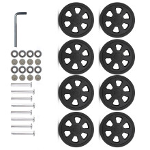Suitcase Replacement Wheels Kits 8Pcs 60x12mm Rubber Caster Mute Smooth Wheels Black
