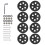 Suitcase Replacement Wheels Kits 8Pcs 60x12mm Rubber Caster Mute Smooth Wheels Black 1